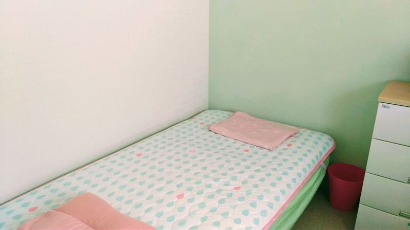 グリーンとピンク 子供部屋のカーテンや壁紙などのカラーコーディネート